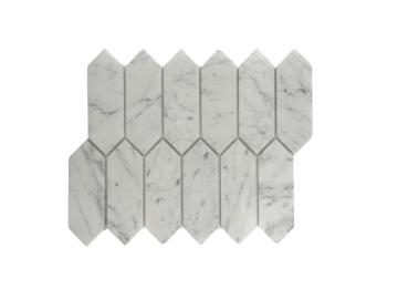 BIANCO CARRARA MARBLE MOSAIC POLISHED STRADA PICKET
