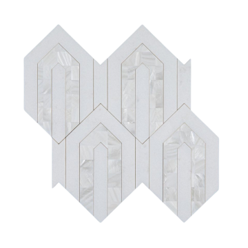 MEGA  ARROW - - MOSAIC - THASSOS / MOP 13.5 x 12.5