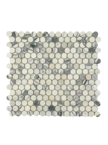 ARABESCATO CORCHIA MARBLE MOSAIC POLISHED PENNY ROUND 3/4