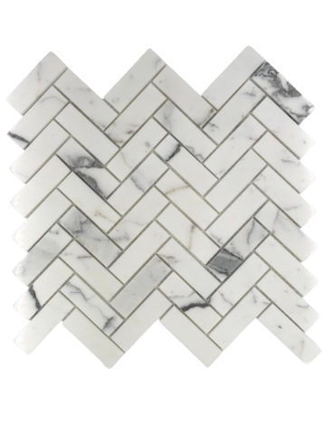 STATUARY MARBLE MOSAIC POLISHED HERRINGBONE 1
