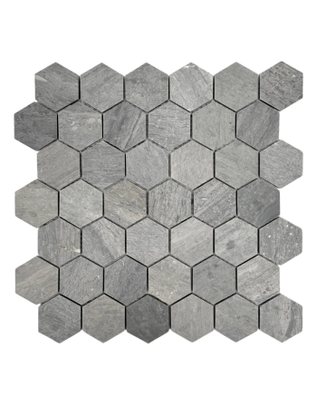 BLUE WOOD MARBLE MOSAIC HONED HEXAGON 2