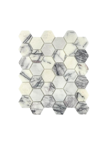 LILAC  MARBLE MOSAIC POLISHED HEXAGON 2