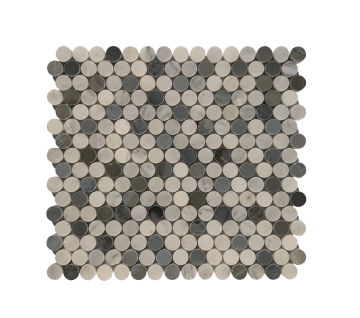 ARABESCATO MARBLE MOSAIC POL. PENNY ROUND MIX BLUE STONE 3/4