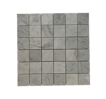 BIANCO CARRARA MARBLE MOSAIC HONED SQUARE 2