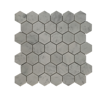 BIANCO CARRARA MARBLE MOSAIC HONED HEXAGON 2