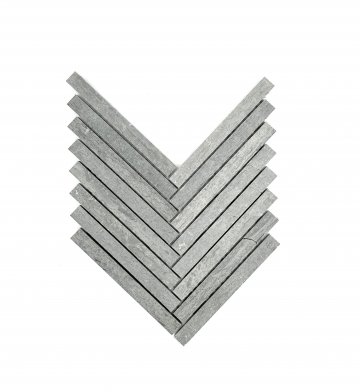 BLUE WOOD MARBLE MOSAIC HONED HERRINGBONE 5/8