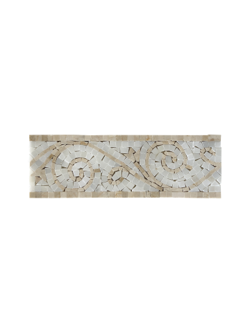 CREMA MARFIL & PURE WHITE MARBLE ART BORDER POLISHED