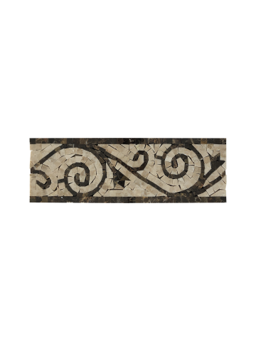 DARK EMPERADOR & CAPPUCINO MARBLE ART BORDER POLISHED