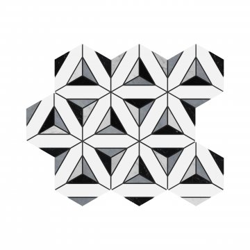 DOLOMITE OCEAN GREY TOROS BLACK  MARBLE MOSAIC POLISHED DELTA