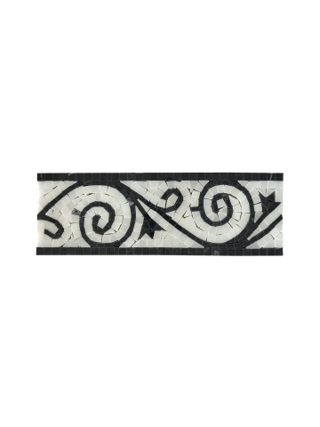 NERO MARQUINA & PURE WHITE MARBLE ART BORDER POLISHED
