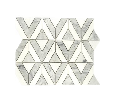 MARQUEE MARBLE MOSAIC POLISHED CARRARA AND THASSOS