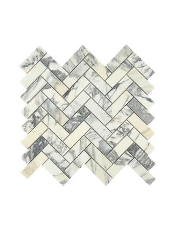 ARABESCATO CORCHIA MARBLE MOSAIC POLISHED HERRINGBONE 1