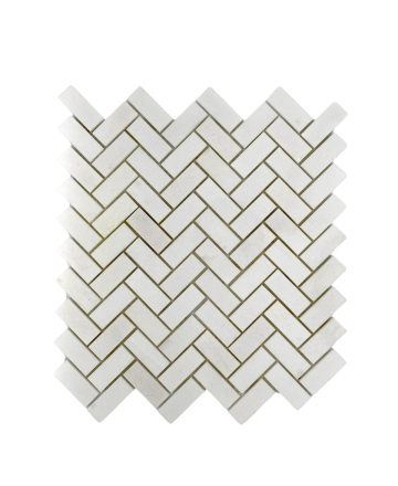 THASSOS MARBLE MOSAIC POLISHED HERRINGBONE 3/4